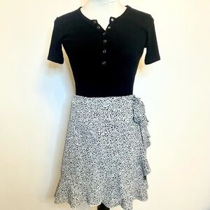 Relipop Leopard Wrap Skirt. Coquette Y2K Ruffle Mini. Size Small.